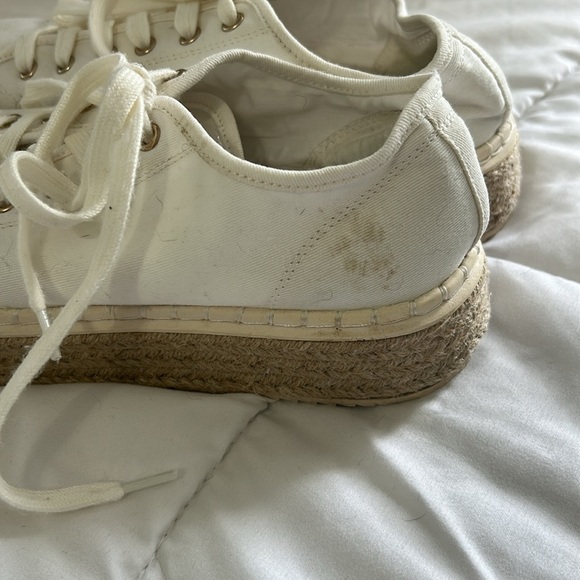 H&M Cream Espadrille Platform Sneakers size 7/38 casual lace up sneaker - Picture 7 of 7
